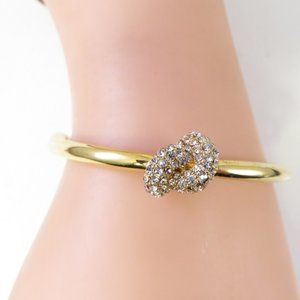 Signed Kate Spade Gold Sailors Love Knot Bangle Bracelet sz S-M